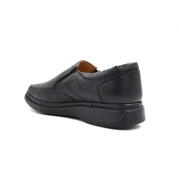 Prego Hakiki Deri Poli Taban Topuk Dikeni Destekli Bağcıklı Erkek Günlük Confort Ayakkabı SİYAH
