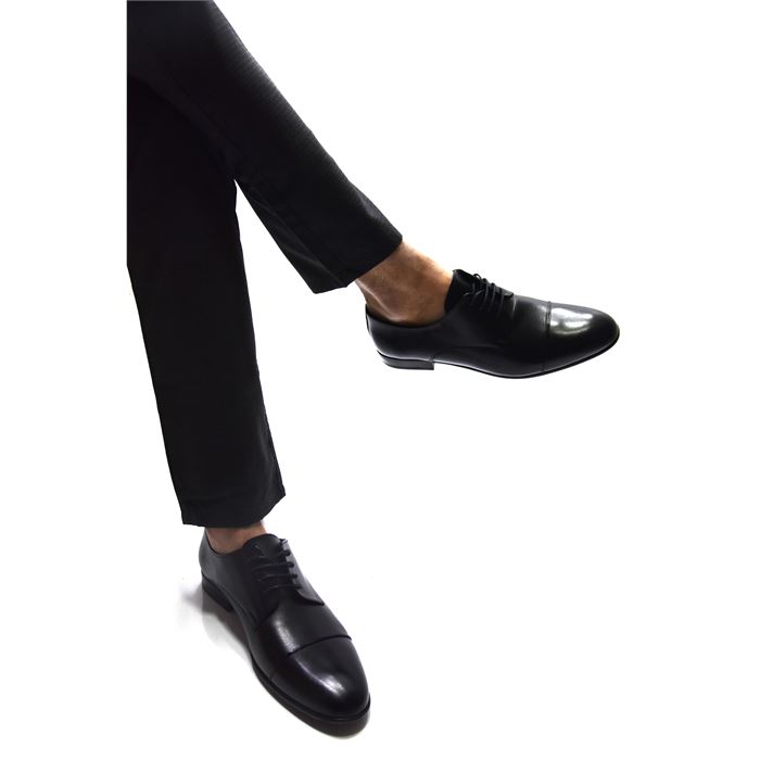 Prego Hakiki Deri Bağcıklı Klasik Erkek Ayakkabı SİYAH
