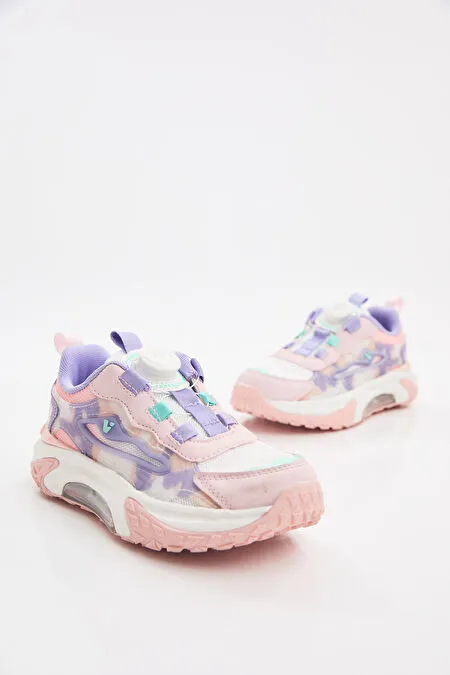 Vicco Odette Mekanizmalı Bağcık Phlon Hafif Taban Çocuk Spor Ayakkabı PUDRA