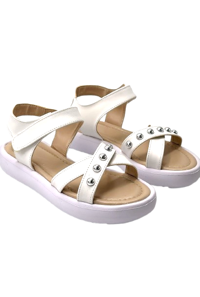 Kindep Troklu Phlon Hafif Taban Kız Çocuk Sandalet BEYAZ