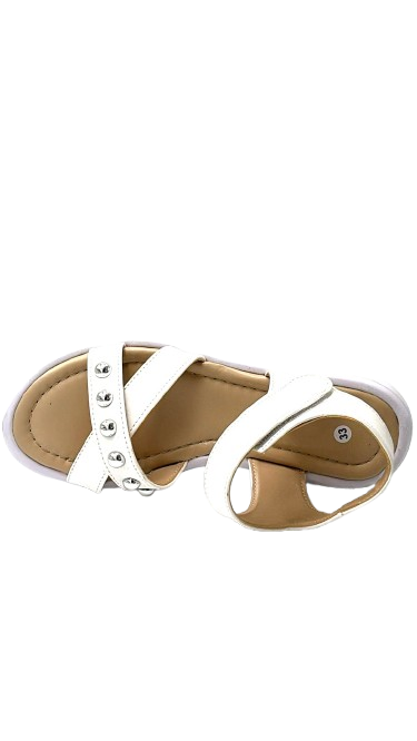 Kindep Troklu Phlon Hafif Taban Kız Çocuk Sandalet BEYAZ