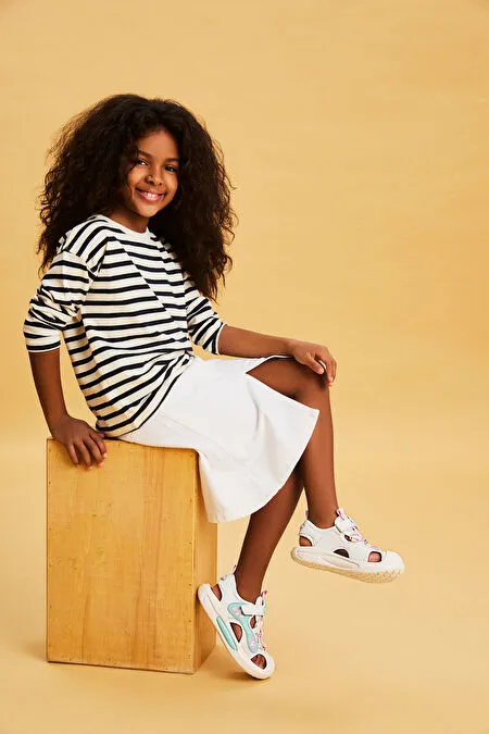 Vicco Rocket Işıklı Çocuk Sandalet BEYAZ PEMBE