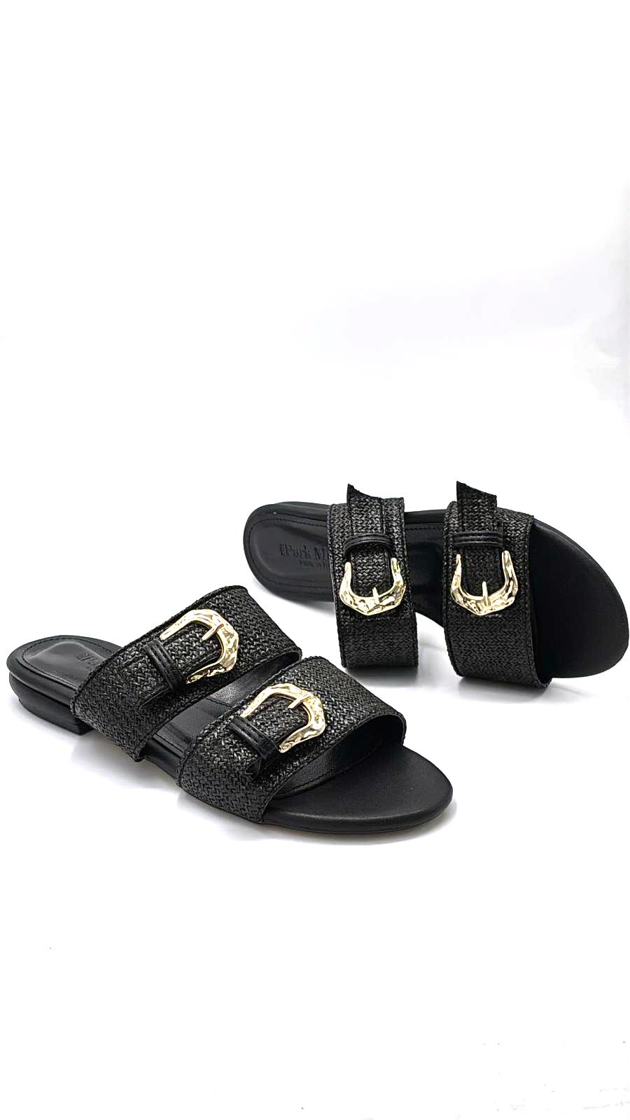 Kindep Çift Toka Detaylı Günlük Kadın Terlik SİYAH