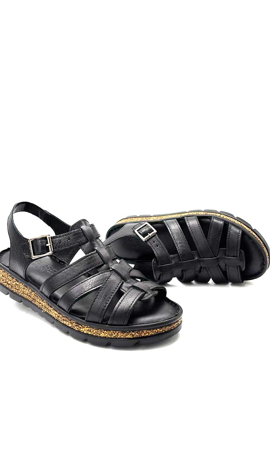 Kindep Papatya Hakiki Deri Comfort Günlük Kadın Terlik SİYAH