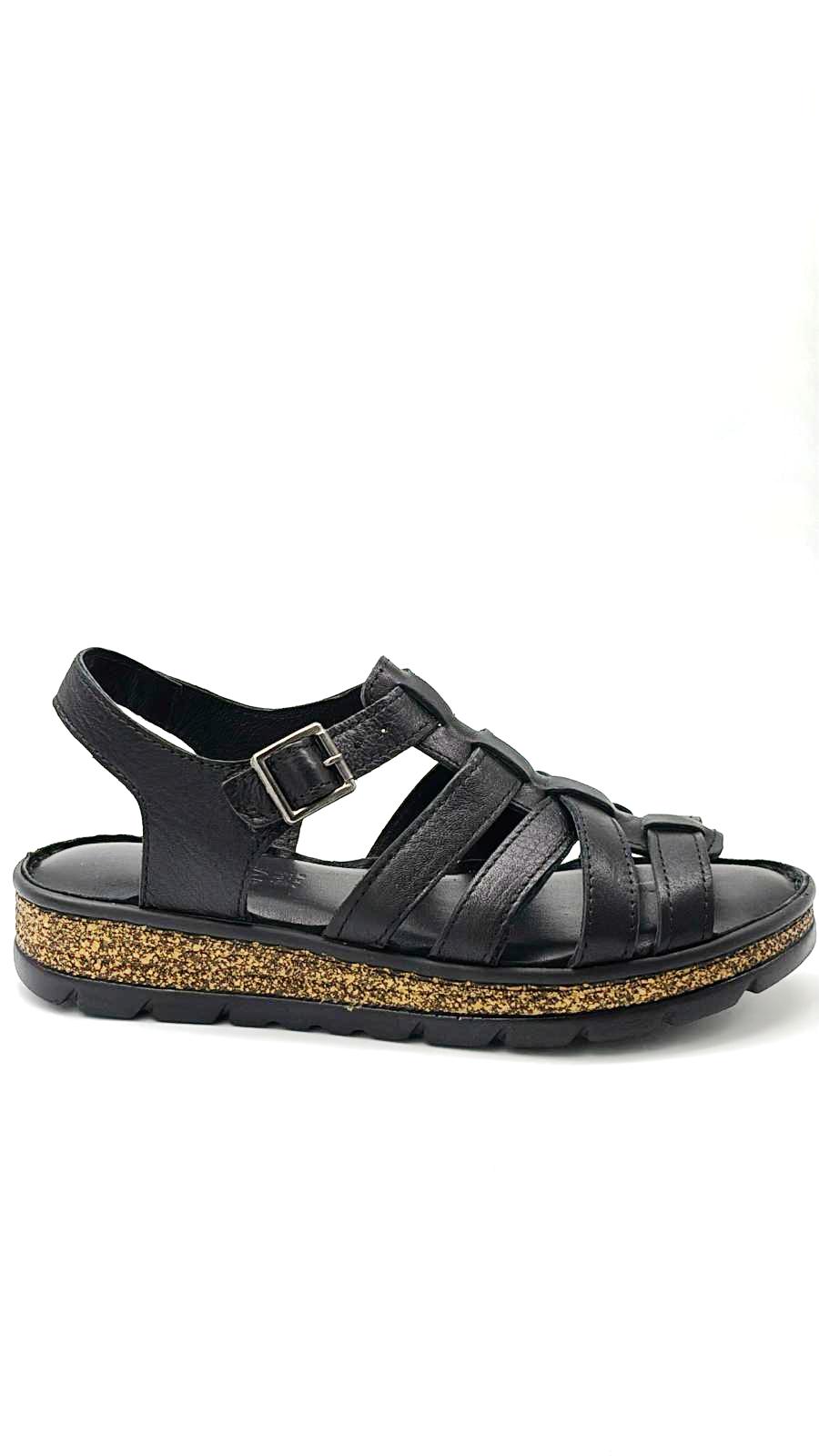 Kindep Papatya Hakiki Deri Comfort Günlük Kadın Terlik SİYAH