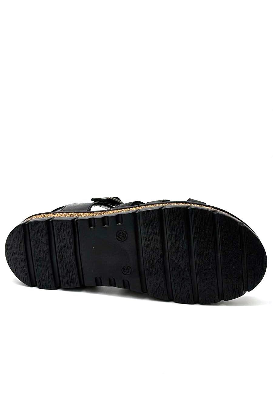 Kindep Papatya Hakiki Deri Comfort Günlük Kadın Terlik SİYAH