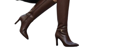 Kindep Yan Toka Detaylı Fermuarlı Kadın Çizme KAHVE