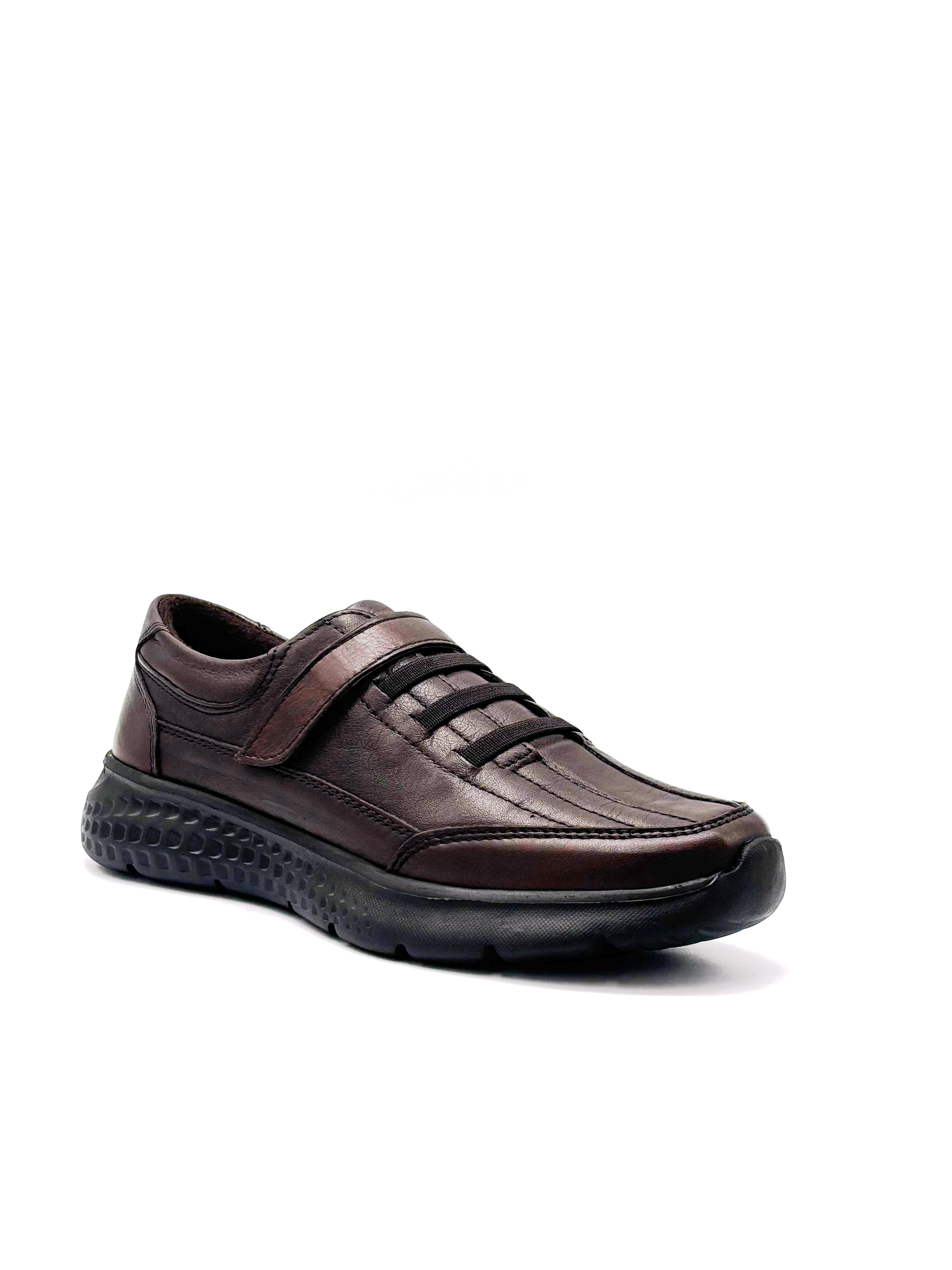 Kindep Takeo Hakiki Deri Cırtlı Hafif Günlük Kadın Confort Ayakkabı KAHVE