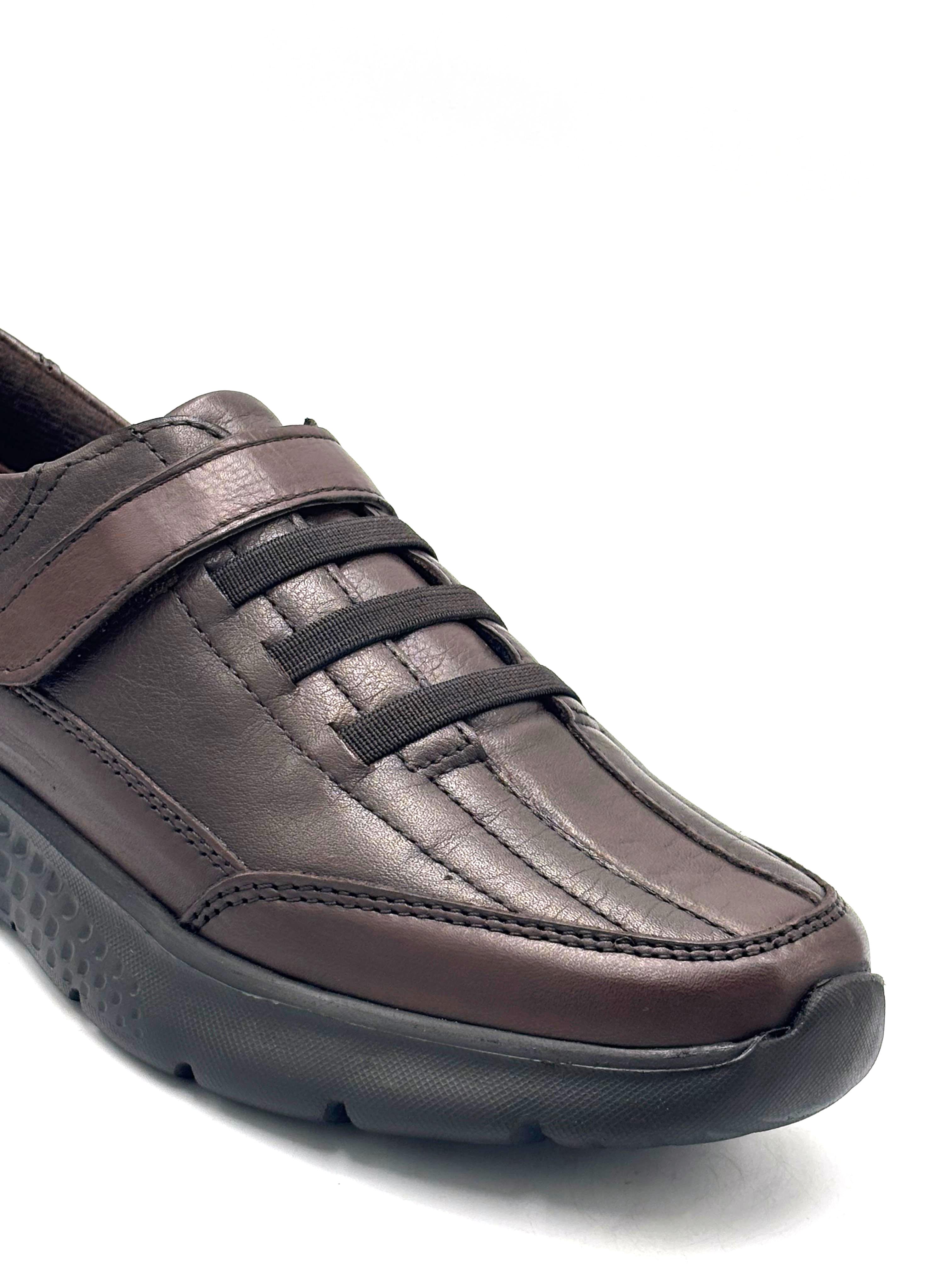 Kindep Takeo Hakiki Deri Cırtlı Hafif Günlük Kadın Confort Ayakkabı KAHVE